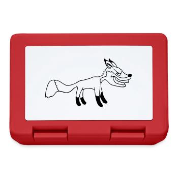Renard, Mauvais œil, Dangereux, Renard roux, Animal sauvage - Boîte à goûter - rouge - Devant
