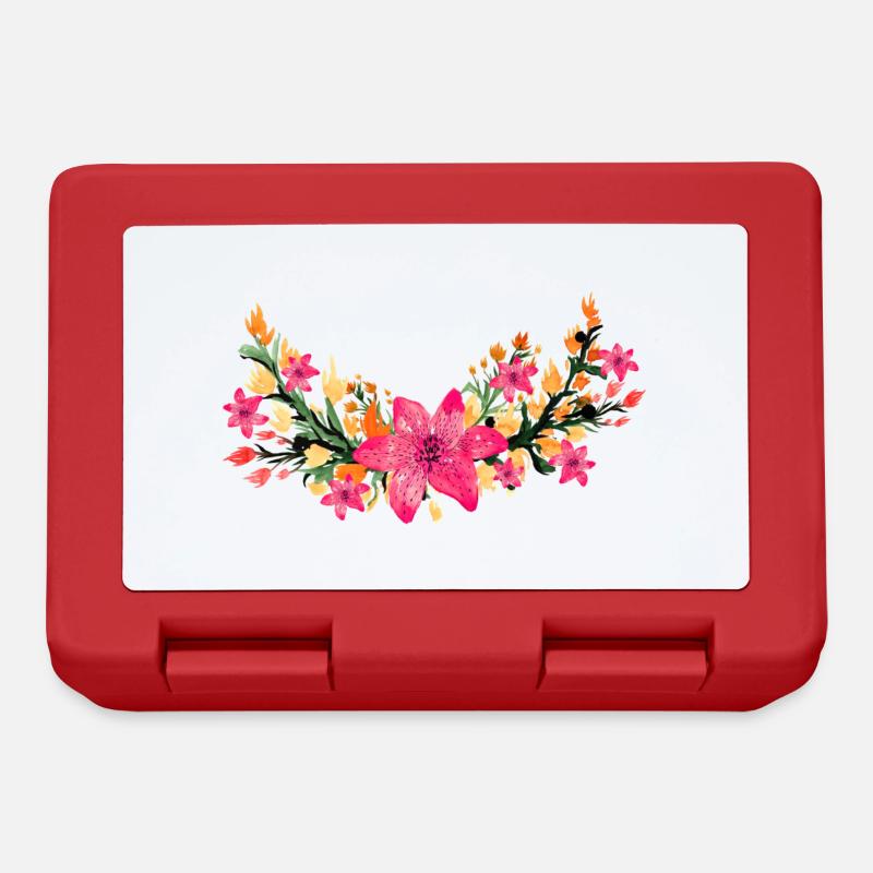 flower - Lunchbox - red