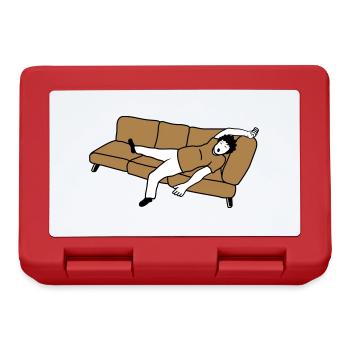 Schlafender Mann Couch - Brotdose - Rot - Vorne