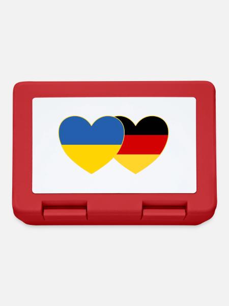 Ukraine Deutschland Herz Flagge - Brotdose - Rot