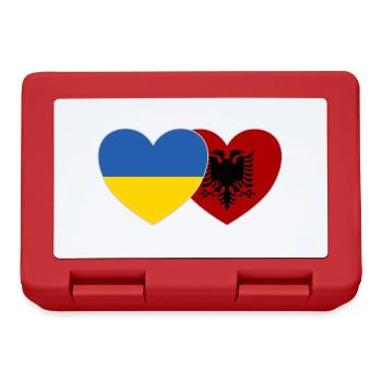Ukraine Albanien Herz Flagge - Brotdose - Rot - Vorne