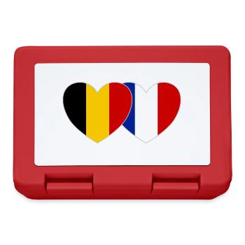Belgique France Flag Coeur - Boîte à goûter - rouge - Devant