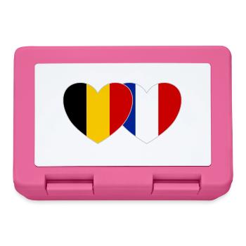 Belgium France Flag Heart - Lunchbox - pink - Front