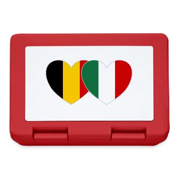 Belgium Italy Flag Heart - Lunchbox - red - Front