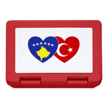 Kosovo Türkei Flagge Herz - Brotdose - Rot - Vorne