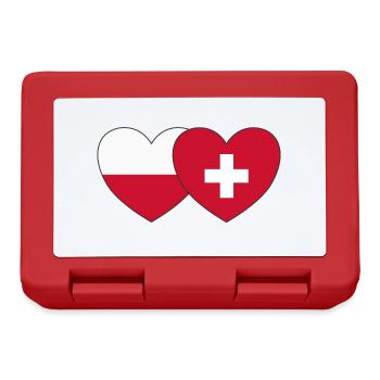 Pologne Suisse Drapeau Cœur - Boîte à goûter - rouge - Devant