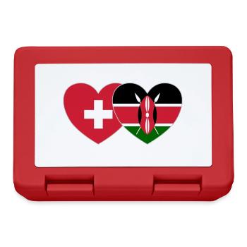 Suisse Kenya Drapeau Coeur - Boîte à goûter - rouge - Devant