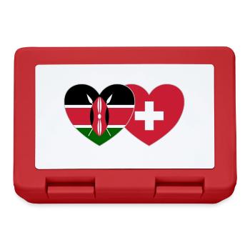 Kenia Schweiz Flagge Herz - Brotdose - Rot - Vorne