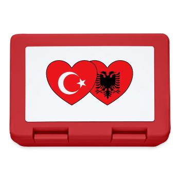 Turkey Albania Flag Heart - Lunchbox - red - Front