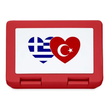 Grèce Turquie Drapeau Coeur - Boîte à goûter - rouge - Devant
