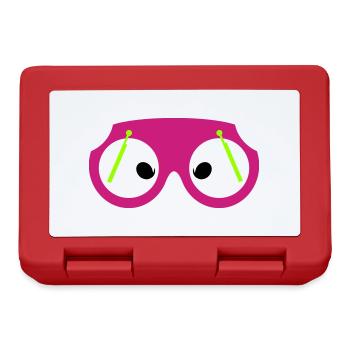 Lunettes Essuie-glace Lentille Yeux Geek Blague - Boîte à goûter - rouge - Devant
