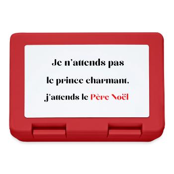 J’attends le père Noël | Tee-shirt Noël drôle - Boîte à goûter - rouge - Devant