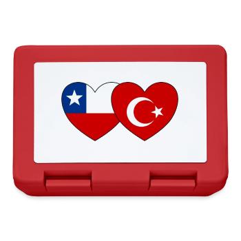 Chile Türkei Flagge Herz - Brotdose - Rot - Vorne