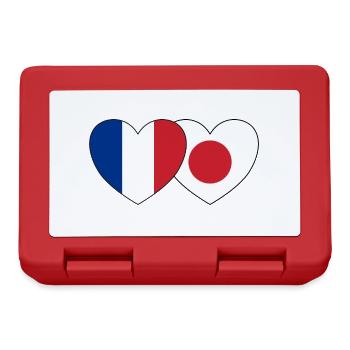 France Japan Flag Heart - Lunchbox - red - Front