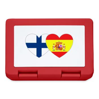 Finnland Spanien Flagge Herz - Brotdose - Rot - Vorne