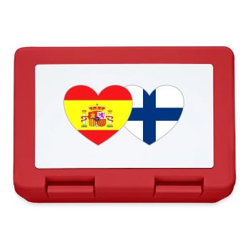 Spanien Finnland Flagge Herz - Brotdose - Rot - Vorne