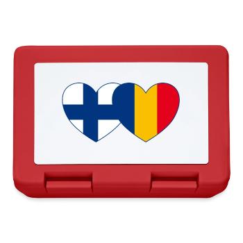 Finland Romania Flag Heart - Lunchbox - red - Front