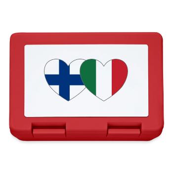 Finland Italy Flag Heart - Lunchbox - red - Front