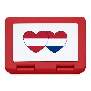 Austria Holland Flag Heart - Lunchbox - red - Front