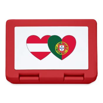 Autriche Portugal Flag Coeur - Boîte à goûter - rouge - Devant