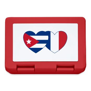Kuba Frankreich Flagge Herz - Brotdose - Rot - Vorne