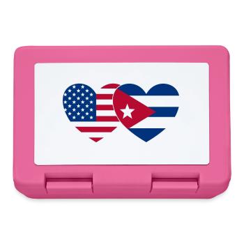 États-Unis Drapeau de Cuba Coeur - Boîte à goûter - rose - Devant