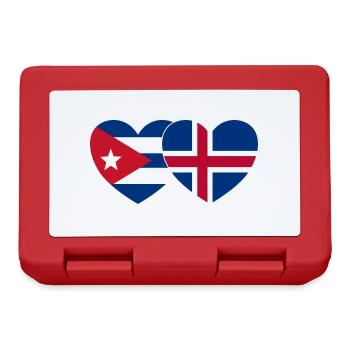 Kuba Island Flagge Herz - Brotdose - Rot - Vorne