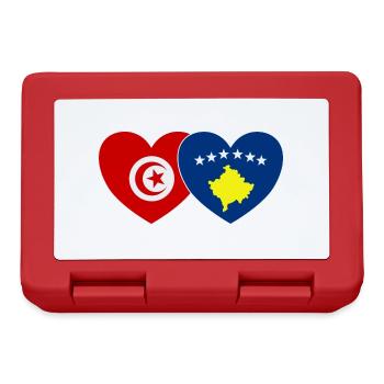 Tunesien Kosovo Flagge Herz - Brotdose - Rot - Vorne