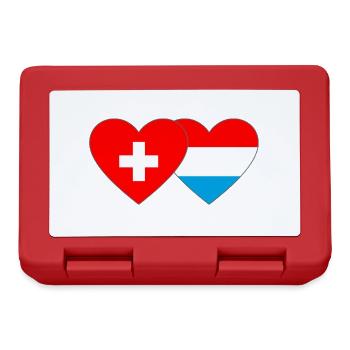Suisse Luxembourg Flag Heart - Boîte à goûter - rouge - Devant