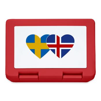 Sweden Iceland Flag Heart - Lunchbox - red - Front