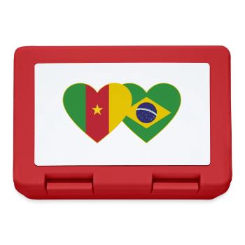 Kamerun Brasilien Flagge Herz - Brotdose - Rot - Vorne
