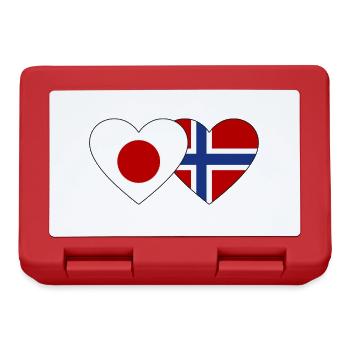 Japan Norwegen Flagge Herz - Brotdose - Rot - Vorne