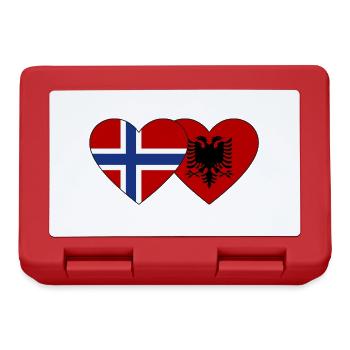 Norvège Albanie Flag Coeur - Boîte à goûter - rouge - Devant