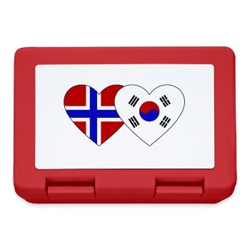 Norvège Corée du Sud Drapeau Coeur - Boîte à goûter - rouge - Devant