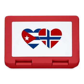 Kuba Norwegen Flagge Herz - Brotdose - Rot - Vorne