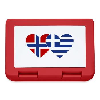 Norway Greece Flag Heart - Lunchbox - red - Front