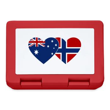Australien Norwegen Flagge Herz - Brotdose - Rot - Vorne