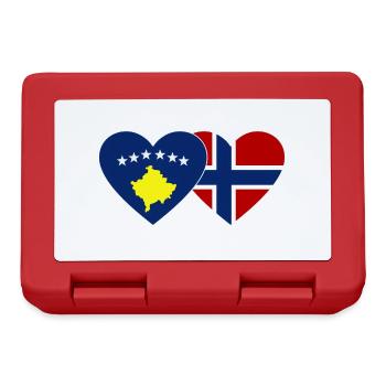Kosovo Norwegen Flagge Herz - Brotdose - Rot - Vorne