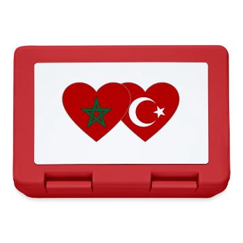 Marokko Türkei Flagge Herz - Brotdose - Rot - Vorne