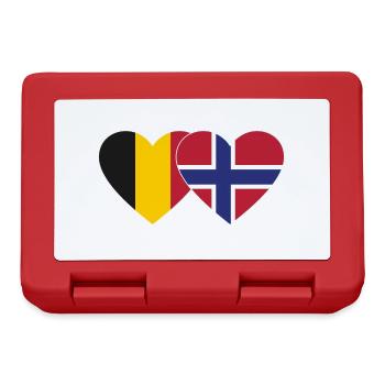 Belgium Norway Flag Heart - Lunchbox - red - Front