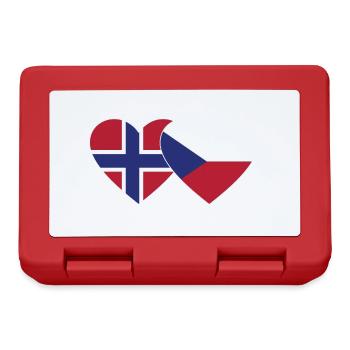 Norwegen Tschechien Flagge Herz - Brotdose - Rot - Vorne