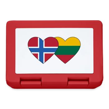 Norway Lithuania Flag Heart - Lunchbox - red - Front