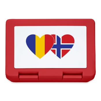 Roumanie Norvège Flag Coeur - Boîte à goûter - rouge - Devant