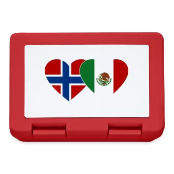 Norwegen Mexiko Flagge Herz - Brotdose - Rot - Vorne