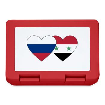 Russie Syrie Flag Coeur - Boîte à goûter - rouge - Devant