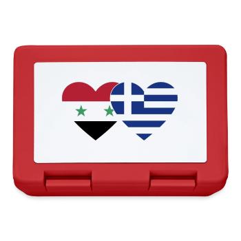 Syrien Griechenland Flagge Herz - Brotdose - Rot - Vorne
