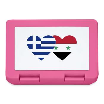 Grèce Syrie Flag Heart - Boîte à goûter - rose - Devant
