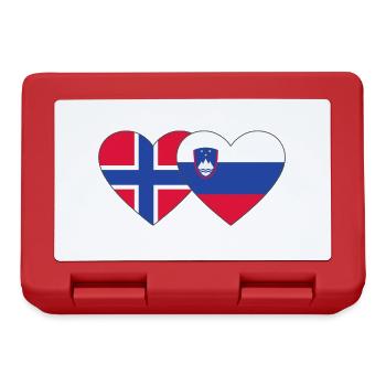 Norway Slovenia Flag Heart - Lunchbox - red - Front