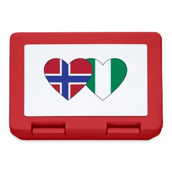 Norway Nigeria Flag Heart - Lunchbox - red - Front