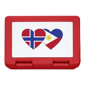 Norwegen Philippinen Flagge Herz - Brotdose - Rot - Vorne